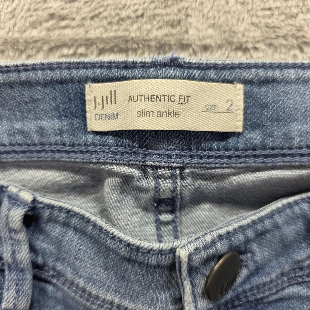 J Jill Jeans Womens 2 Blue Slim Ankle Tranquil Blue Wash Authentic Fit Stretch